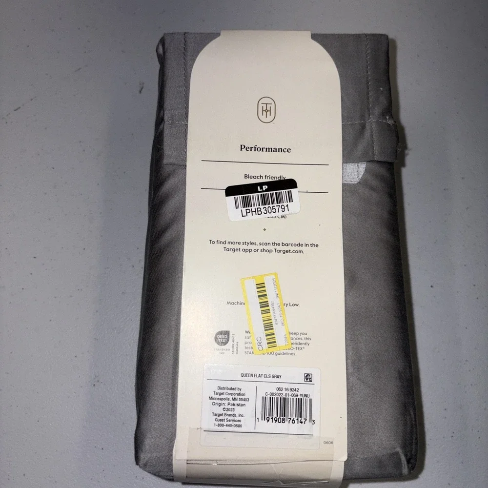 Queen 400 Thread Count Performance Flat Sheet Classic Gray - Threshold: Cotton